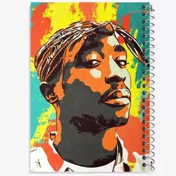 دفتر مشق 100 برگ خندالو طرح توپاک شکور (Tupac Shakur) کد F1817