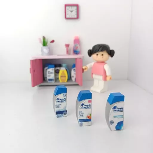 شامپو مینیاتوری هد اند شولدرز head and shoulders ،مناسب برای ماکت سازی، خانه عروسکی و باربی