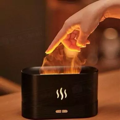 دستگاه بخور و رطوبت ساز سرد مدل شعله آتش Flame Aroma Diffuser