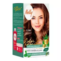 کیت رنگ مو بدون آمونیاک و وگان نلی NELLY مدل ammonia free شماره 7/95