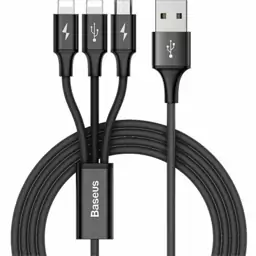 کابل تبدیل USB به microUSB/لایتنینگ/ لایتنینگ  باسئوس مدل SU01 طول 1.2 متر