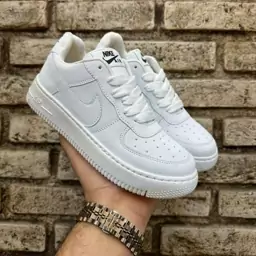 کتونی نایک لژدارسفیدمشکی دخترانه زنانه کفش ونس نایکی NIKE لژ دار چرم بندی طبی سبک راحتی پیاده روی رانینگ ورزشی شیک هفتاد