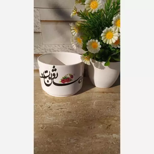 جا قاشق و چنگال سرامیکی طرح شعر و گلسرخی 