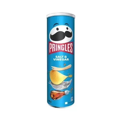 چیپس پرینگلز آبی با طعم سرکه و نمک باکس 3عددی165 گرمی pringles