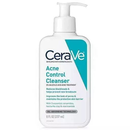 ژل شوینده صورت ضد جوش سراوه مخصوص پوست های چرب و مستعد آکنه Acne Control Cleanser