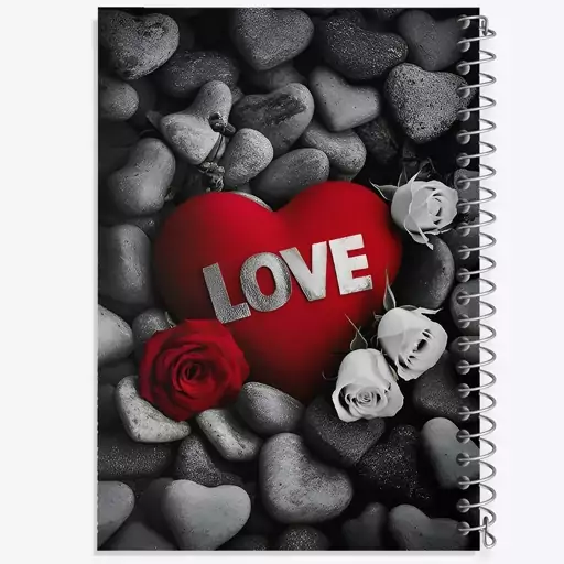 دفتر مشق 100 برگ خندالو طرح قلب (Love) کد F7498