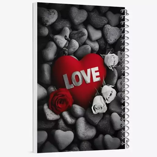 دفتر مشق 100 برگ خندالو طرح قلب (Love) کد F7498