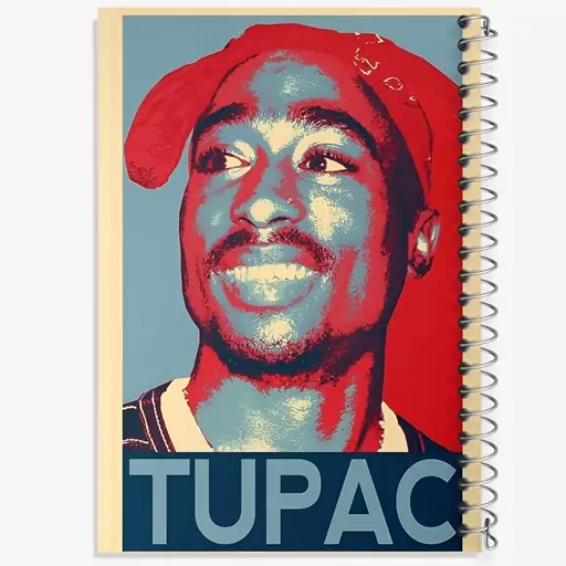 دفتر مشق 100 برگ خندالو طرح توپاک (Tupac) کد F6483