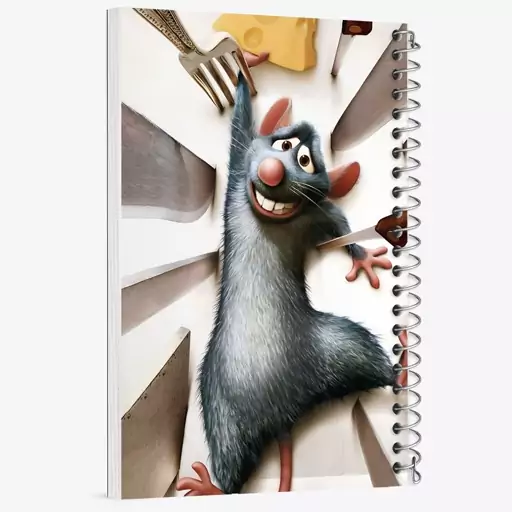 دفتر مشق 100 برگ خندالو طرح موش سرآشپز (Ratatouille) کد F8328