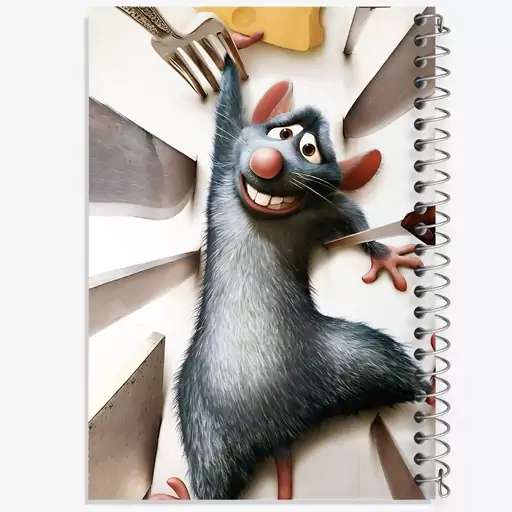 دفتر مشق 100 برگ خندالو طرح موش سرآشپز (Ratatouille) کد F8328