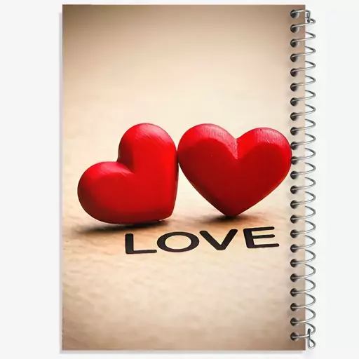 دفتر مشق 100 برگ خندالو طرح قلب (Love) کد F7704