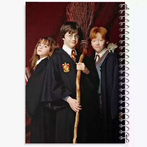 دفتر مشق 100 برگ خندالو طرح رون و هرمیون و هری پاتر Harry Potter  کد 2914