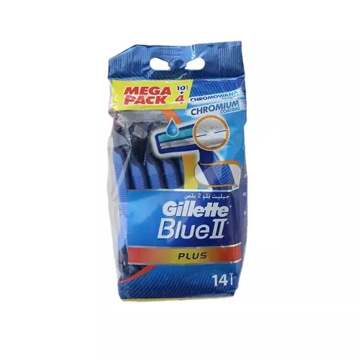 خودتراش ژیلت بلو پلاس دولبه (Gillette Blue 2 Plus) 14 عددی اورجینال