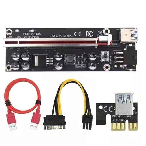 رایزر کارت گرافیک مبدل PCI EXPRESS X1 به X16 مدل 8 خازن 009s plus