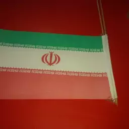 پرچم دستی  ایران کاغذی  دسته چوبی(23 در 14 سانت)