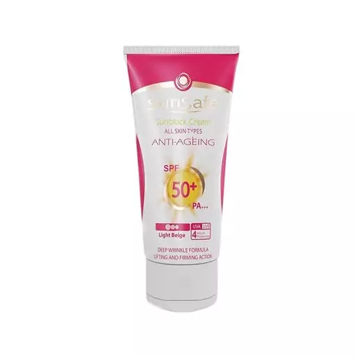 کرم ضد آفتاب SPF50 ضد چروک 50ml سان سیف بژ روشن