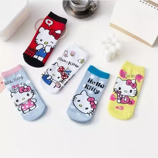 جوراب مچی دخترانه زنانه طرح hello kitty 