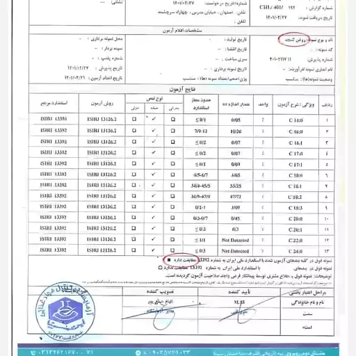 روغن کنجد فرابکر 1 لیتری ماهِد با برگه آزمایش