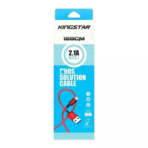 کابل شارژ لایتنینگ مناسب ایفون مدل KingStar K72i 2.1A 1.2m