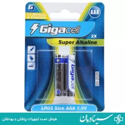  باتری نیم قلمی گیگاسل giga cell بسته 2 عددی باتری سوپر آلکالاین سینادرمان فروشگاه اینترنتی محصولات بهداشتی پزشکی 140139