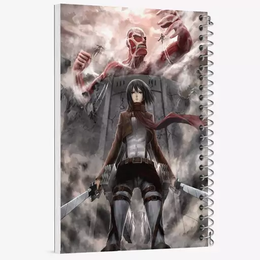 دفتر مشق 100 برگ خندالو طرح میکاسا و تایتان غول آسا انیمه اتک آن تایتان Attack on Titan  کد 10992