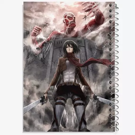 دفتر مشق 100 برگ خندالو طرح میکاسا و تایتان غول آسا انیمه اتک آن تایتان Attack on Titan  کد 10992