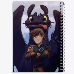 دفتر مشق 100 برگ خندالو طرح اژدها سواران DreamWorks Dragons  کد 13752