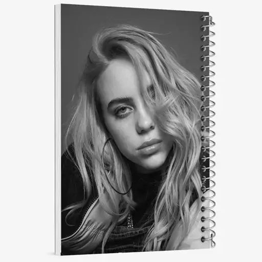 دفتر مشق 50 برگ خندالو طرح بیلی آیلیش Billie Eilish  کد 2651