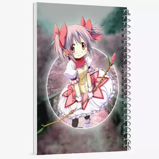 دفتر مشق 100 برگ خندالو طرح مادوکا کانام انیمه مادوکا مجیکا Madoka Magica  کد 18403