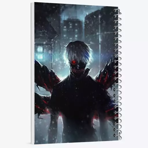 دفتر مشق 50 برگ خندالو طرح کانکی کن انیمه توکیو غول Tokyo Ghoul  کد 11880