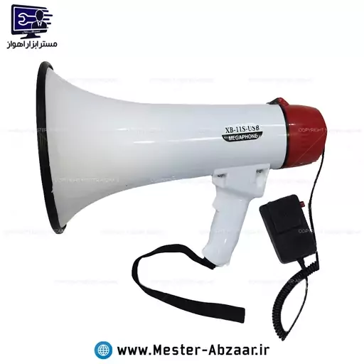 بلندگو دستی شارژی چند کاره با قابلیت ضبط و آژیر بلوتوثی مگافون مدل MEGAPHONE xb-11s-usb اسپیکر