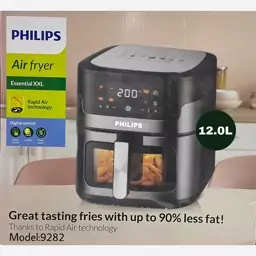 سرخ کن فیلیپس 9282 بدون روغن رژیمی سرخکن philips هلند 12 لیتر داخل  استیل  جلو پنجره با 8 برنامه پخت ارسال رایگان