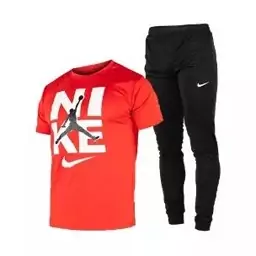 ست تیشرت و شلوار مردانه آستین کوتاه Nike ساده یقه گرد مدل 44178