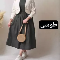 کت و سارافون زنانه دو تیکه جنس بابوس دو نخ    