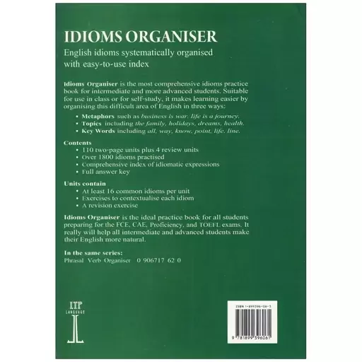 Idioms Organiser، (کتاب ایدیمز ارگانایزر)، انتشارات ltp language