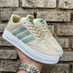 کتونی آدیداس سامبا کرم سفید مشکی دخترانه زنانه کفش ونس اسپرت اسپورت ادیداس ADIDAS SAMBA طبی شیک لژدار لژ دار سبک هفتانه 