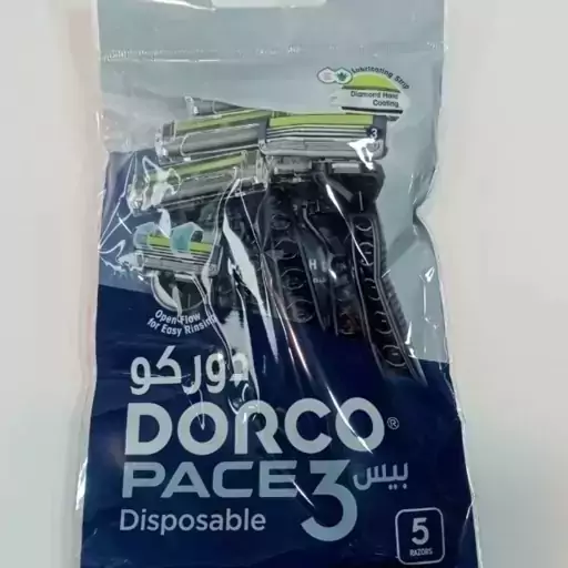 خودتراش مردانه 3لبه DORCO مدل Pace 3 بسته 5 عددی کره جنوبی