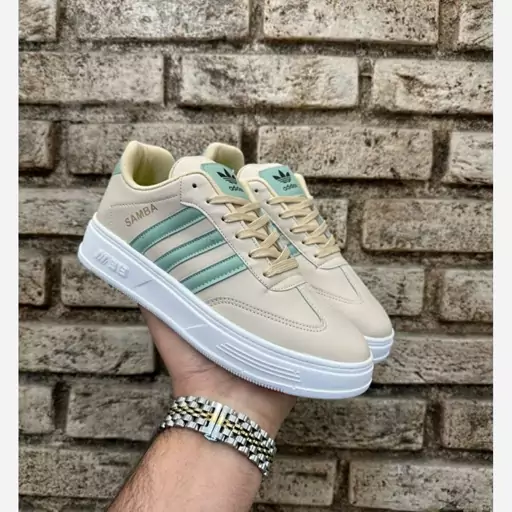 کتونی آدیداس سامبا کرم مشکی سفید زنانه دخترانه کفش ونس اسپرت اسپورت ادیداس ADIDAS SAMBA طبی کرمی شیک لژدار لژ دار سبک 23