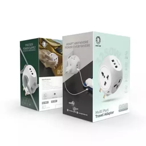 آداپتور مسافرتی چند پورت گرین لاین Green Lion Multi Port Travel Adapter