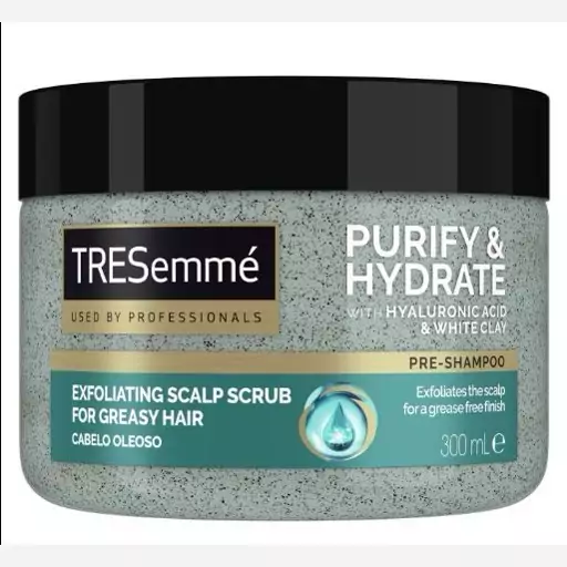 اسکراب کف سر ترزمه TRESEMME موهای چرب مدل PURIFY and HYDRATE حجم 300 میل