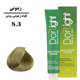 رنگ مو بلوند زیتونی روشن شماره 8.3 مارک دورلایت 100میل