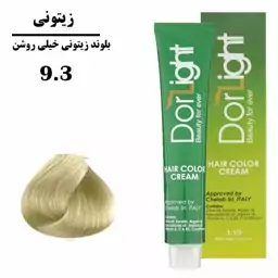 رنگ موی 100 میل شماره 9.3 (بلوند زیتونی خیلی روشن) دورلایت 