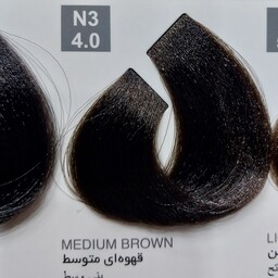 رنگ موی 100 میل بدون آمونیاک و سولفات و پاربن کاترومر مناسب موهای کراتین و و ضعیف و حساس بدون بو شماره N3قهوه ای روشن