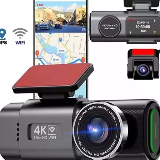 دوربین خودرو برند DISCOVERY با کیفیت ULTRA HD 4K به همراه GPS