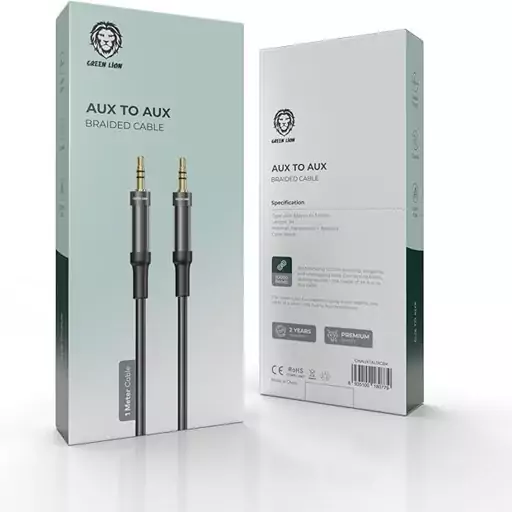 Green Lion AUX to AUX Braided Cable 1M