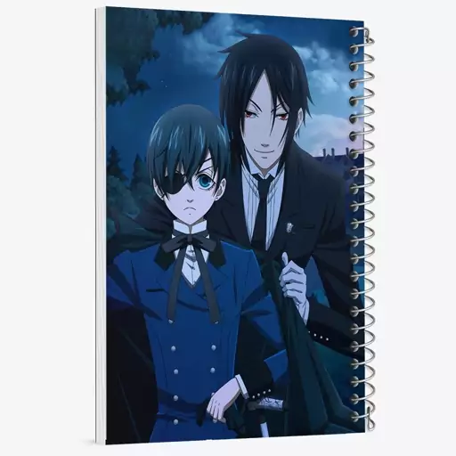 دفتر مشق 50 برگ خندالو طرح سباستین و شیل انیمه خادم سیاه Black Butler  کد 16311