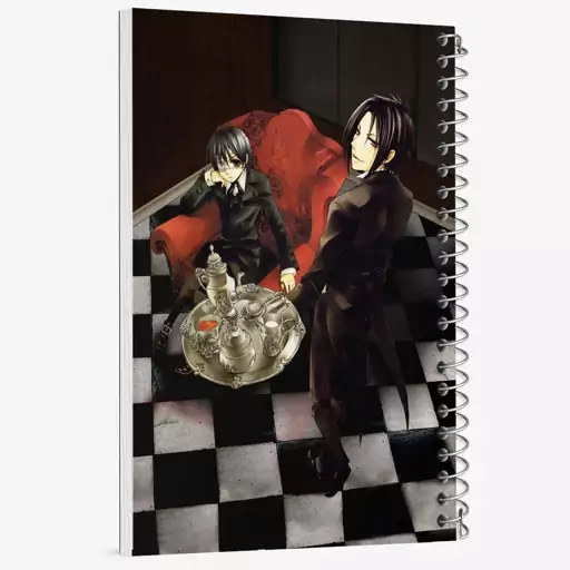 دفتر مشق 100 برگ خندالو طرح سباستین و شیل انیمه خادم سیاه Black Butler  کد 16329