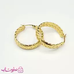 گوشواره حلقه ای استیل طرح گندم کد 1191