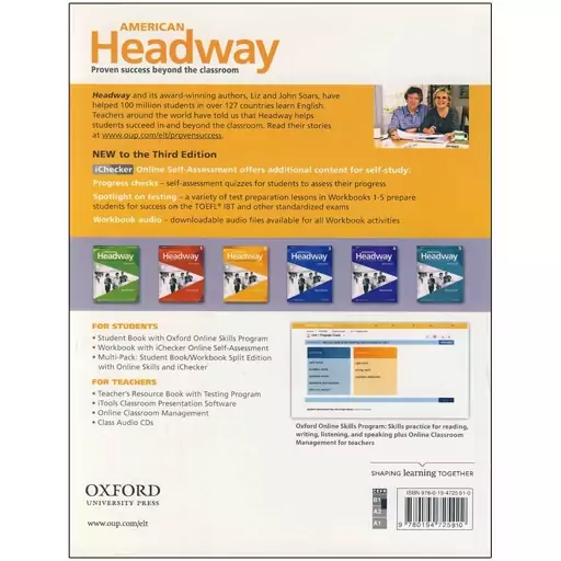 کتاب American Headway 2 + CD اثر Liz Soars انتشارات Oxford سایز بزرگ