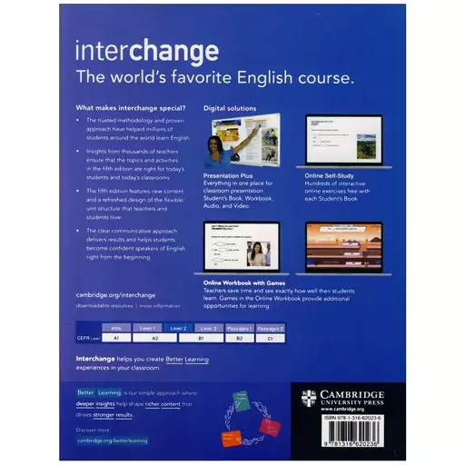 کتاب Interchange 2 Fifth Edition + CD اثر Jack C. Richards انتشارات Cambridge سایز بزرگ